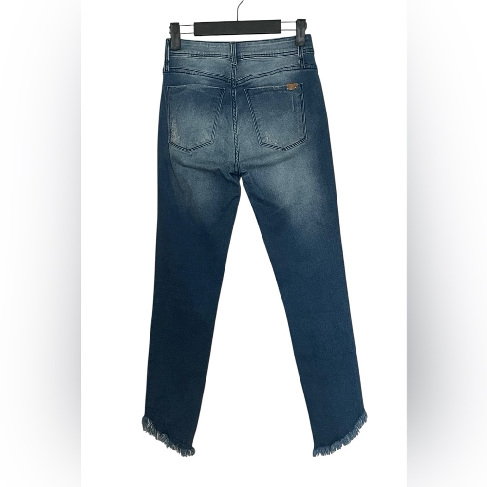 Lanca Perfume Diana Jeans 36 Distressed US 4 Raw Frayed Hem Skinny Stretch Denim - Picture 6 of 12